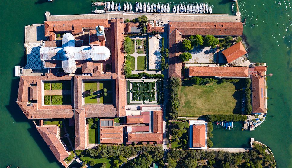 veduta aerea isola di san giorgio maggiore